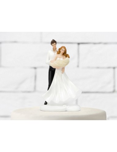 Cake topper resina sposi con bebè Cm....