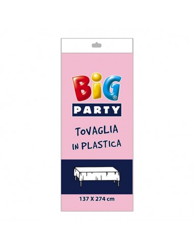 Tovaglia plastica Cm. 137x274 - Rosa