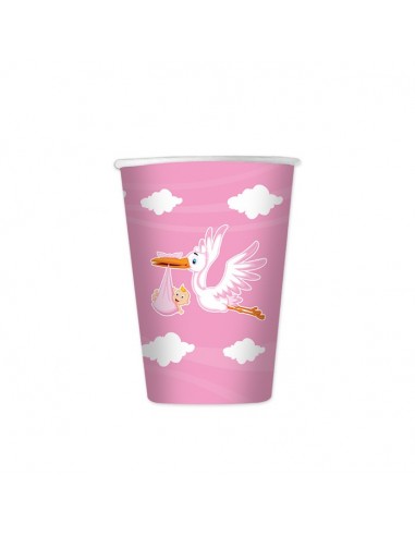 Bicchieri carta 200cc. Cicogna Rosa -...