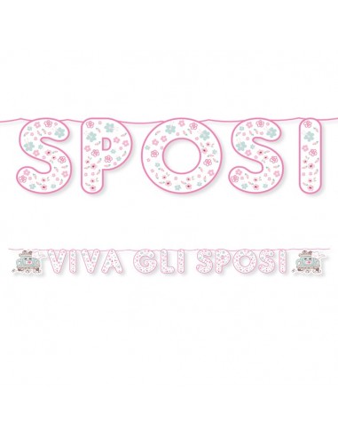 Festone lettere "W Gli sposi" Mt. 6
