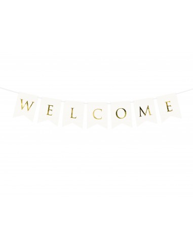 Festone banner "Welcome" bianco Cm....