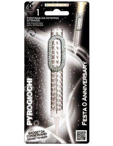 Candela flumbè con numero strass - Nr. 0