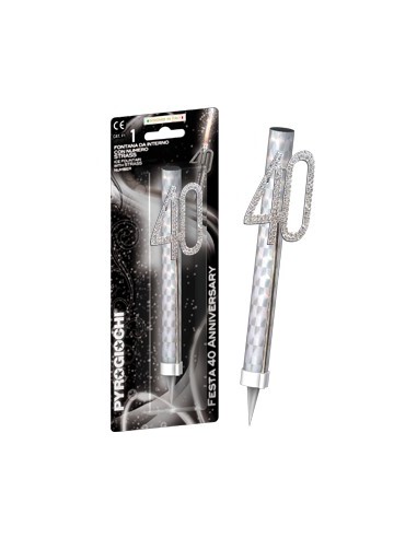 Candela flumbè con numero strass - 40
