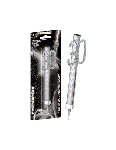 Candela flumbè con numero strass - 30