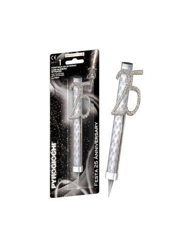 Candela flumbè con numero strass - 25