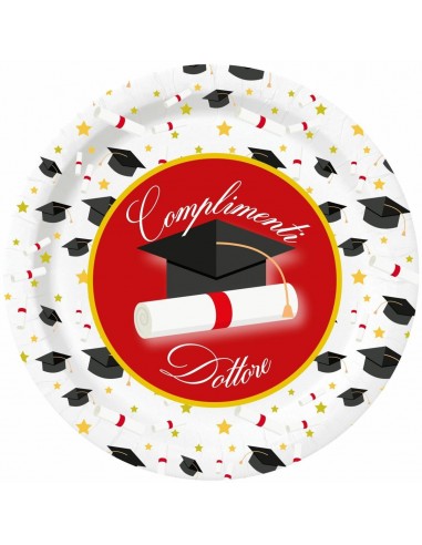 Piatti carta Cm. 18 Laurea -...