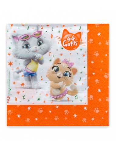 Tovaglioli carta Cm. 33x33 - 44 Gatti...