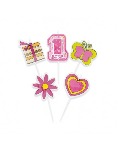 Candeline per torta picks One Pink...