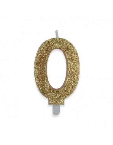 Candelina per torta glitterata Oro...