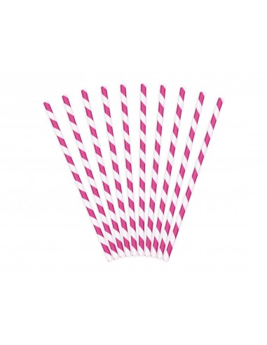 Cannucce party righe - Dark Pink -...