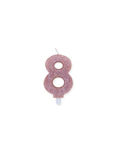 Candelina per torta glitterata Rosa...