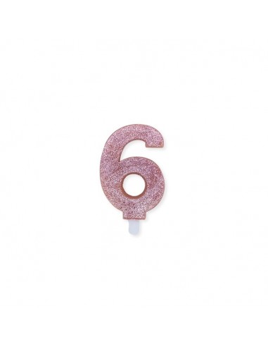 Candelina per torta glitterata Rosa...