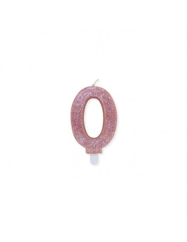 Candelina per torta glitterata Rosa...