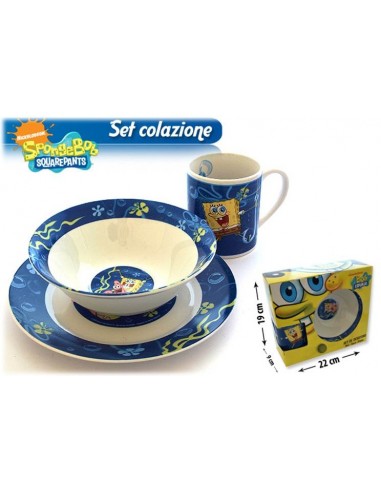 Set colazione ceramica Spongebob 3 pezzi