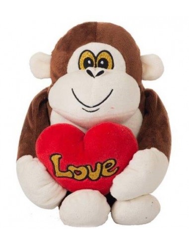 Peluche scimmia con cuore Cm. 23
