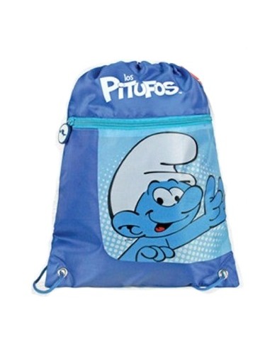 Sacca nylon Puffi blu deluxe Cm. 30x35