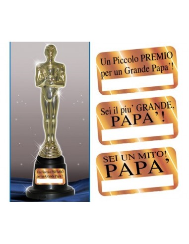 Statuina mini trofeo dorato papà Cm....