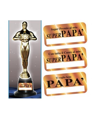 Statuina trofeo dorato papà Cm. 29